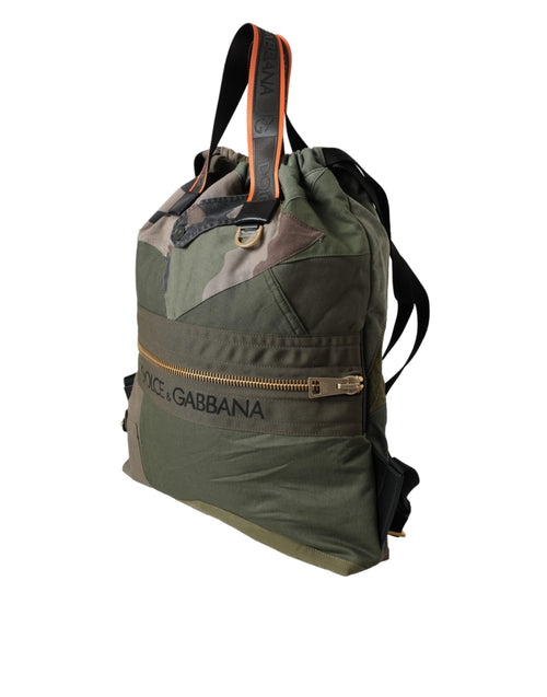 Dolce & Gabbana Military Green Patchwork Rucksack Backpack Bag - ClickThatClicks 