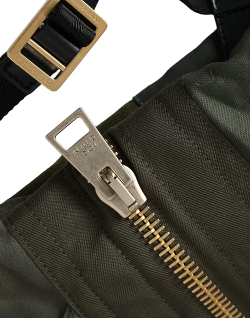 Dolce & Gabbana Military Green Patchwork Rucksack Backpack Bag - ClickThatClicks 