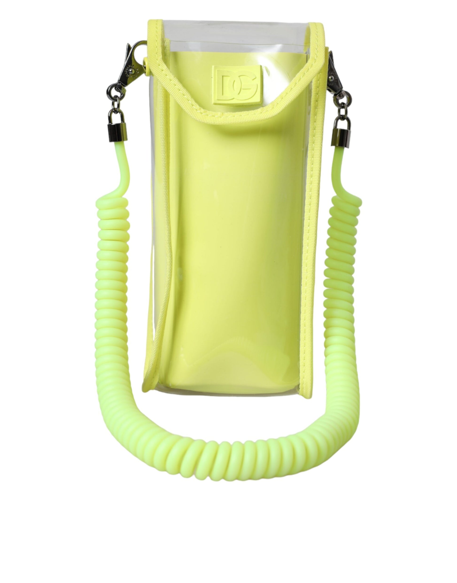 Dolce & Gabbana Yellow Green Plastic DG Logo Neck Strap Cardholder Wallet - ClickThatClicks 