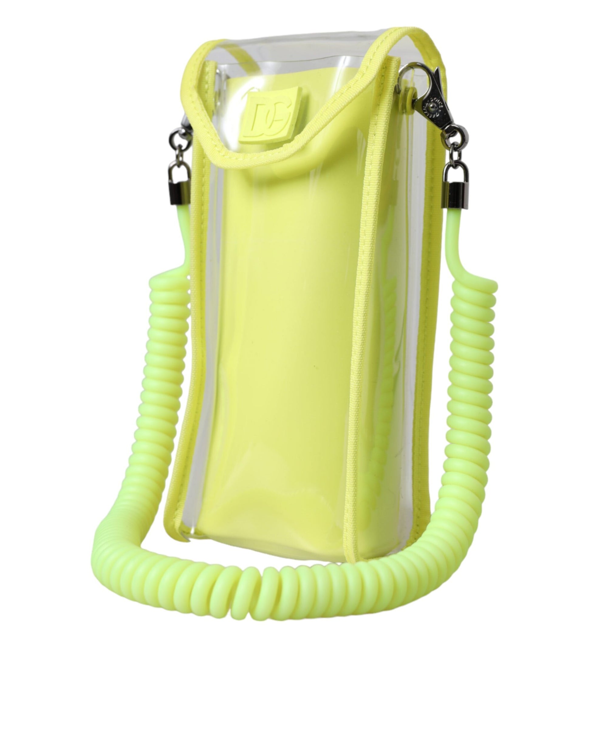 Dolce & Gabbana Yellow Green Plastic DG Logo Neck Strap Cardholder Wallet - ClickThatClicks 