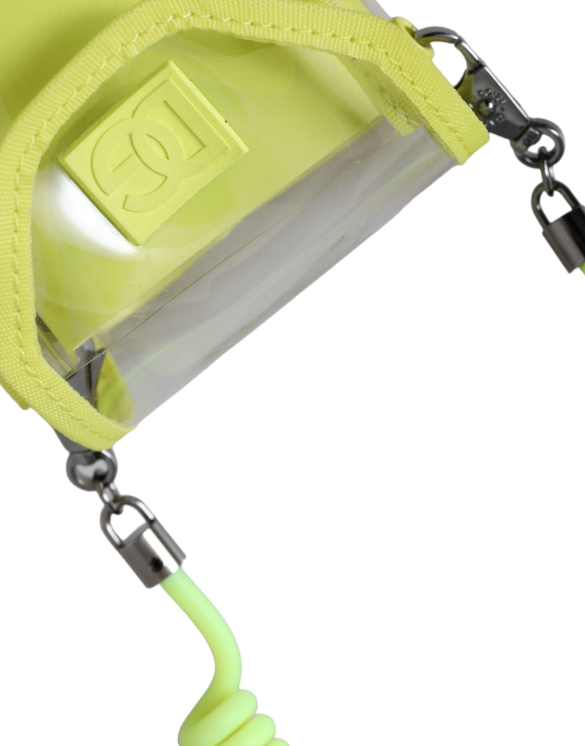 Dolce & Gabbana Yellow Green Plastic DG Logo Neck Strap Cardholder Wallet - ClickThatClicks 