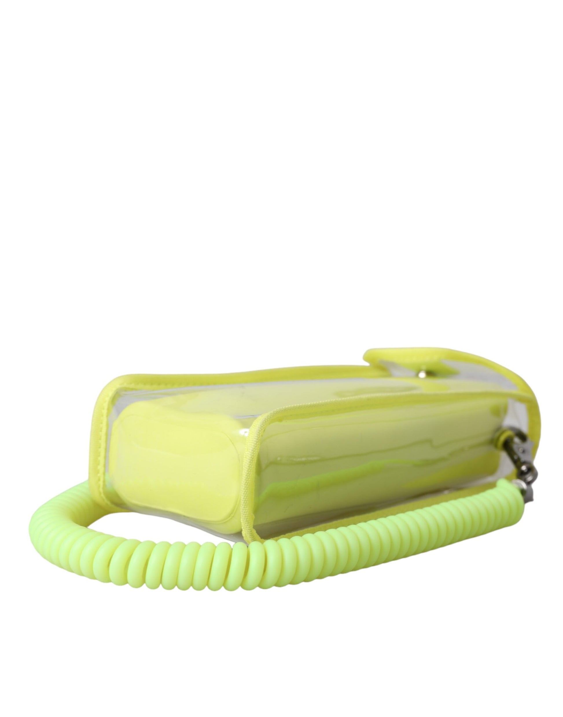 Dolce & Gabbana Yellow Green Plastic DG Logo Neck Strap Cardholder Wallet - ClickThatClicks 