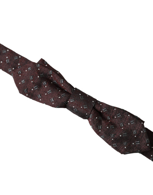 Dolce & Gabbana Maroon Silk Patterned Adjustable Neck Papillon Bow Tie - ClickThatClicks 