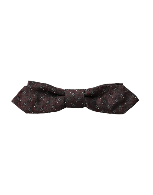 Dolce & Gabbana Maroon Silk Patterned Adjustable Neck Papillon Bow Tie - ClickThatClicks 