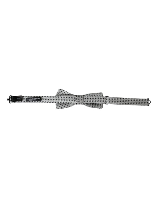 Dolce & Gabbana Gray Silk Polka Dot Adjustable Neck Men Papillon Bow Tie - ClickThatClicks 