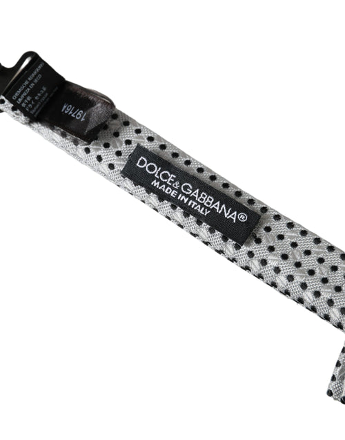 Dolce & Gabbana Gray Silk Polka Dot Adjustable Neck Men Papillon Bow Tie - ClickThatClicks 
