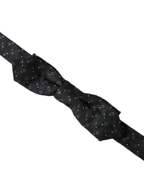Dolce & Gabbana Black Silk Patterned Adjustable Neck Men Papillon Bow Tie - ClickThatClicks 