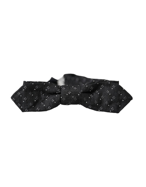 Dolce & Gabbana Black Silk Patterned Adjustable Neck Men Papillon Bow Tie - ClickThatClicks 