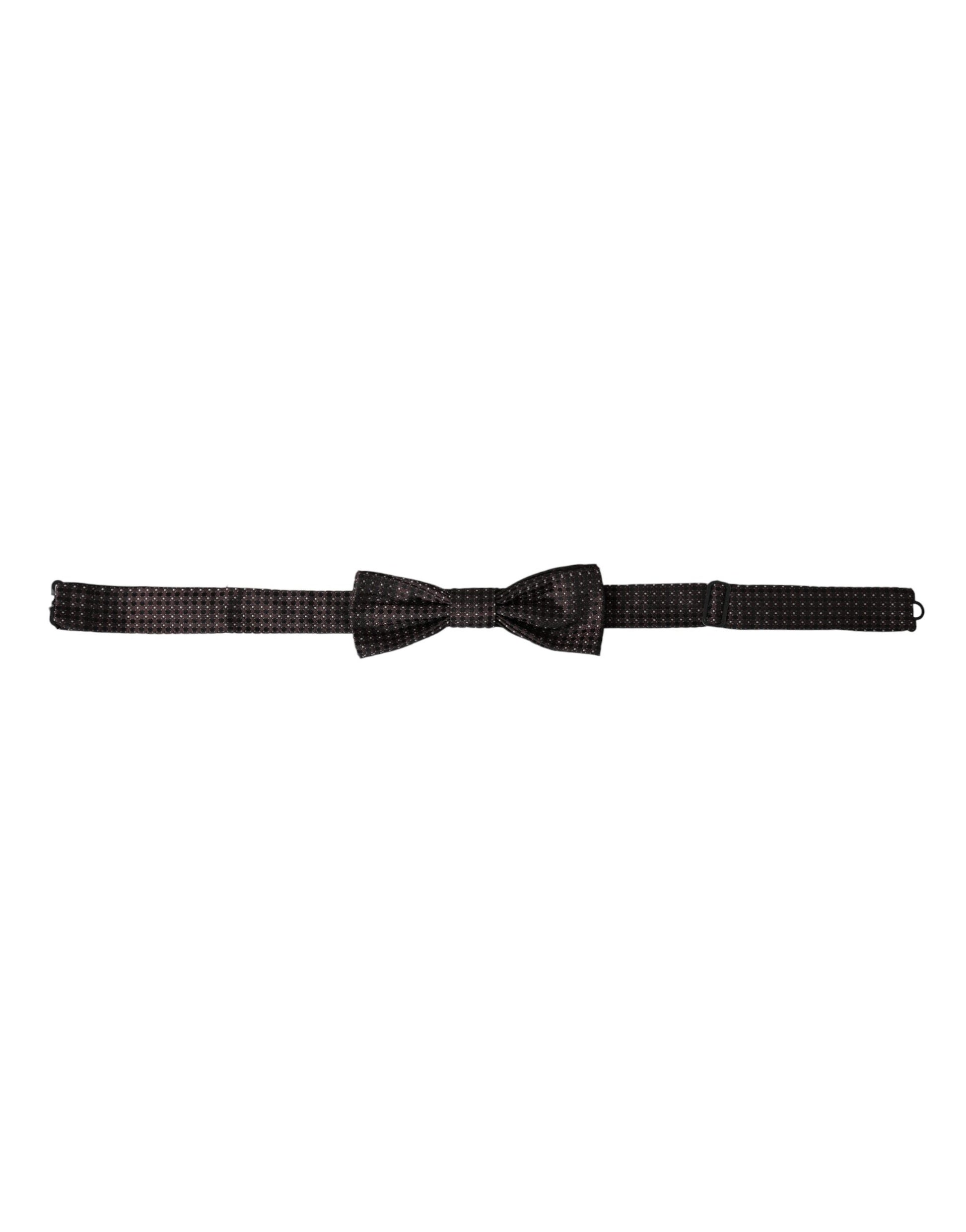 Dolce & Gabbana Brown Fantasy Silk Adjustable Neck Men Papillon Bow Tie - ClickThatClicks 