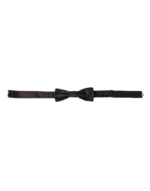 Dolce & Gabbana Brown Fantasy Silk Adjustable Neck Men Papillon Bow Tie - ClickThatClicks 