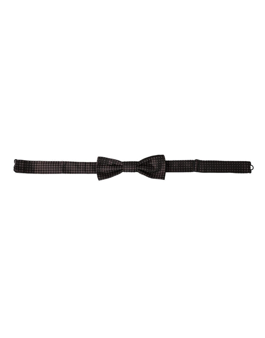 Dolce & Gabbana Brown Fantasy Silk Adjustable Neck Men Papillon Bow Tie - ClickThatClicks 