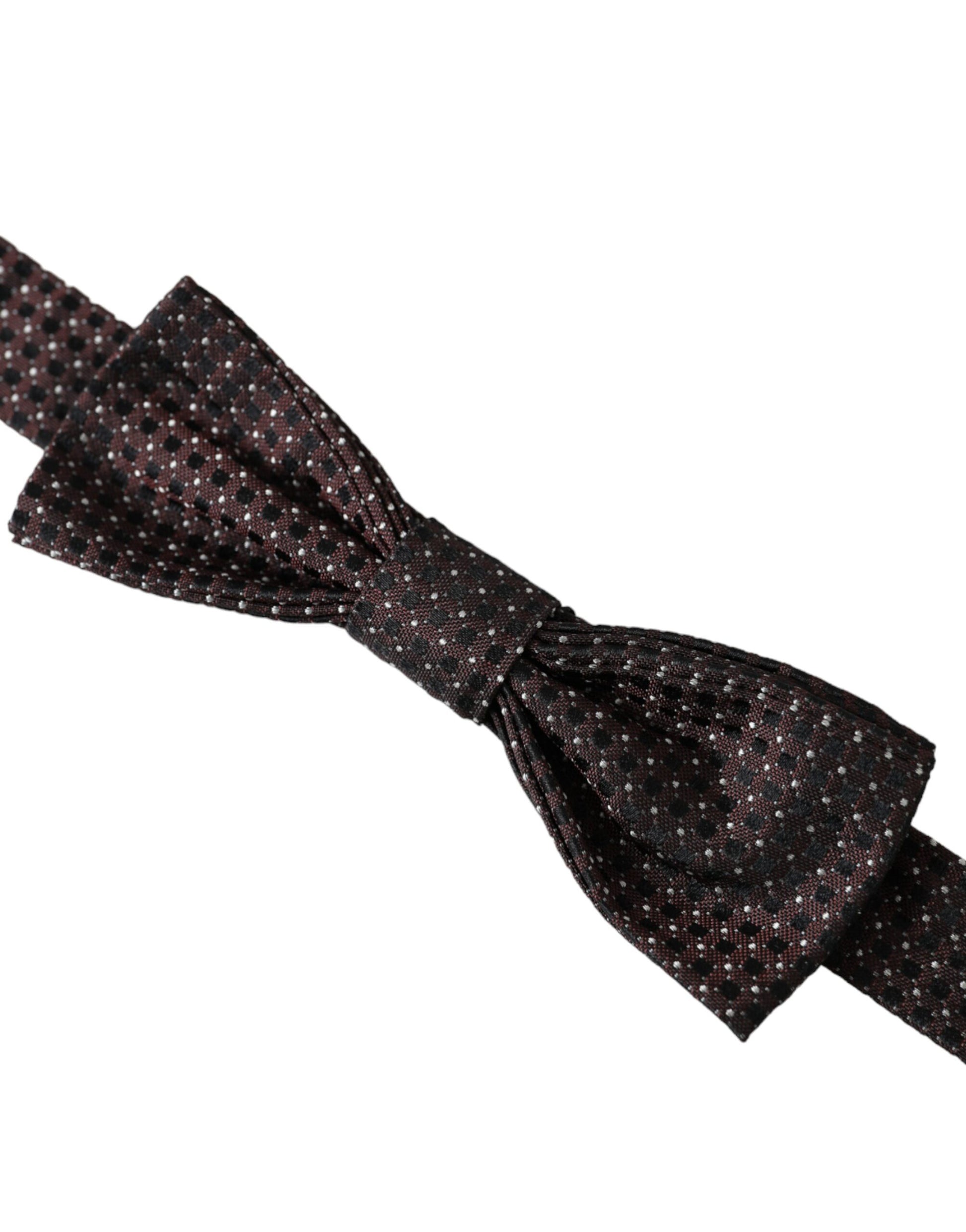 Dolce & Gabbana Brown Fantasy Silk Adjustable Neck Men Papillon Bow Tie - ClickThatClicks 