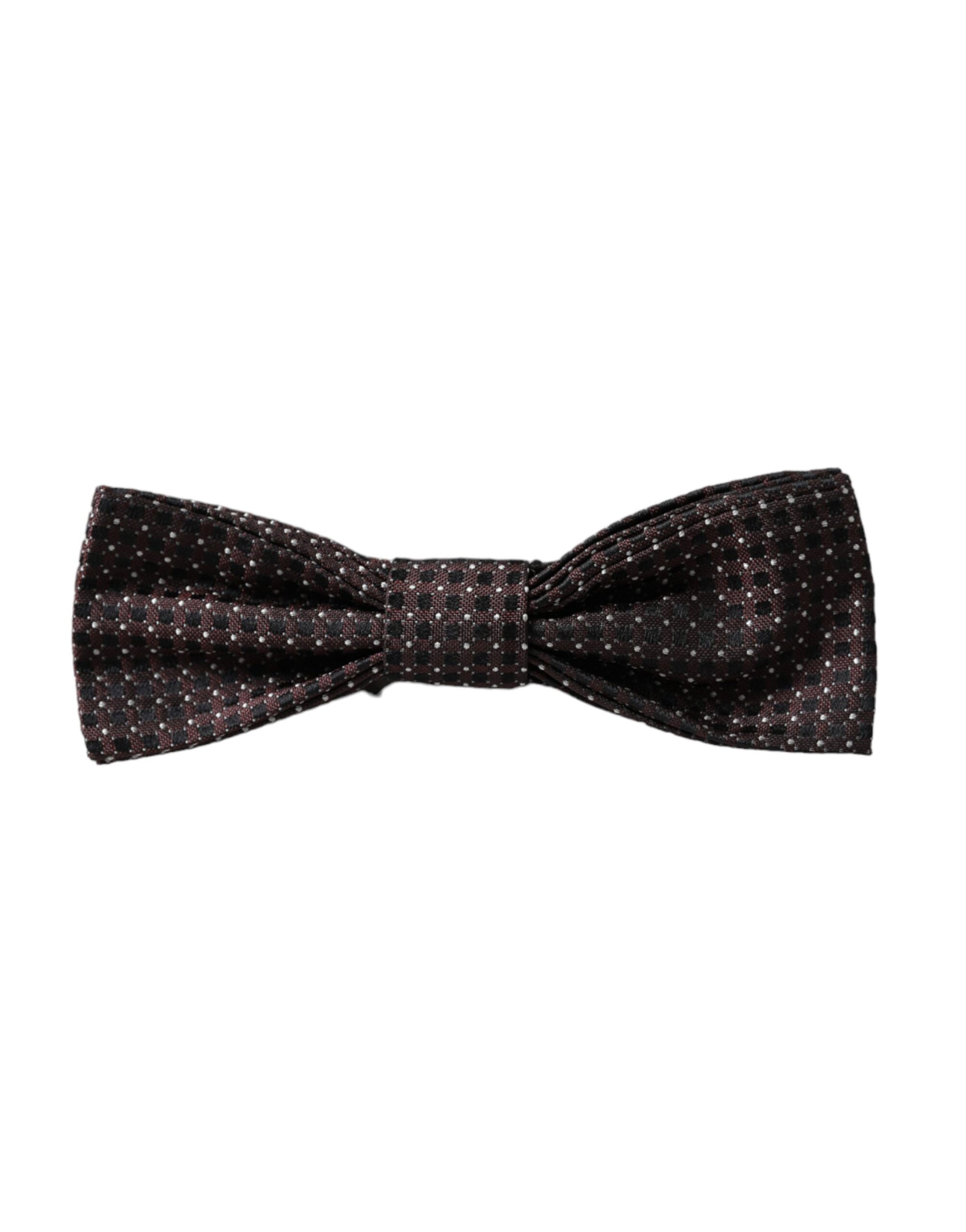 Dolce & Gabbana Brown Fantasy Silk Adjustable Neck Men Papillon Bow Tie - ClickThatClicks 