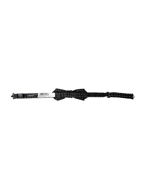 Dolce & Gabbana Black Silk Polka Dot Adjustable Neck Men Papillon Bow Tie - ClickThatClicks 