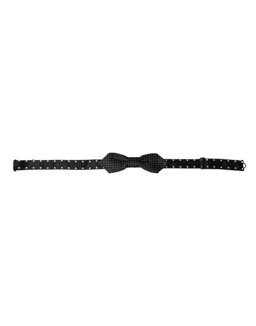 Dolce & Gabbana Black Silk Polka Dot Adjustable Neck Men Papillon Bow Tie - ClickThatClicks 