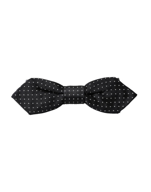 Dolce & Gabbana Black Silk Polka Dot Adjustable Neck Men Papillon Bow Tie - ClickThatClicks 