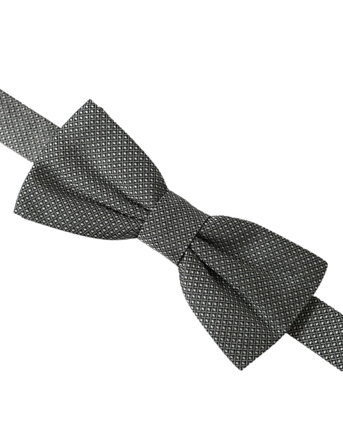 Dolce & Gabbana Gray Silk Patterned Adjustable Neck Men Papillon Bow Tie - ClickThatClicks 