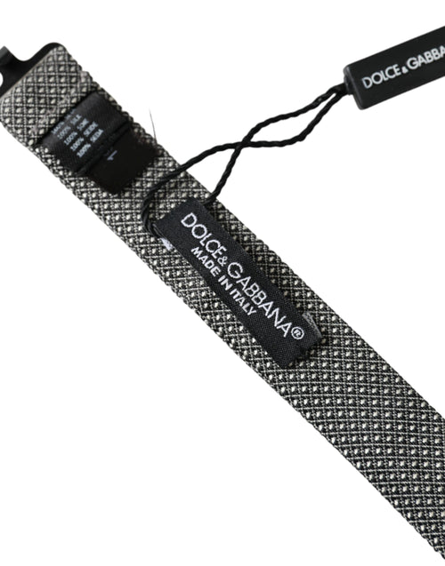 Dolce & Gabbana Gray Silk Patterned Adjustable Neck Men Papillon Bow Tie - ClickThatClicks 