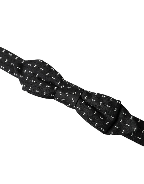 Dolce & Gabbana Black Silk Patterned Adjustable Neck Men Papillon Bow Tie - ClickThatClicks 