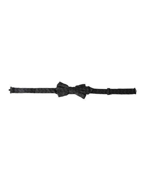 Dolce & Gabbana Black Silk Patterned Adjustable Neck Men Papillon Bow Tie - ClickThatClicks 