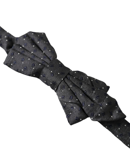 Dolce & Gabbana Black Silk Patterned Adjustable Neck Men Papillon Bow Tie - ClickThatClicks 
