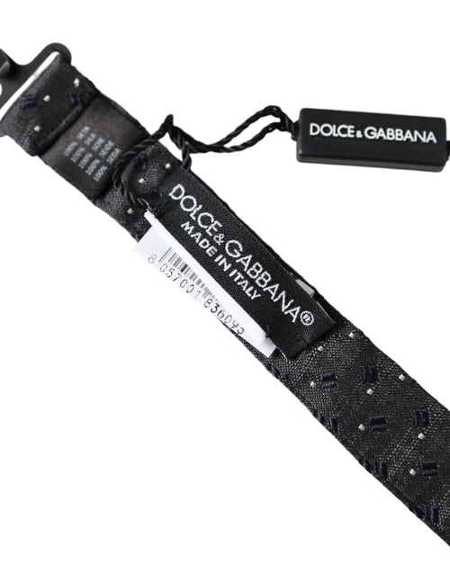 Dolce & Gabbana Black Silk Patterned Adjustable Neck Men Papillon Bow Tie - ClickThatClicks 