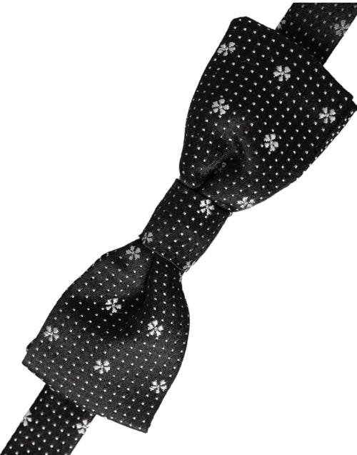 Dolce & Gabbana Black Silk Floral Adjustable Neck Men Papillon Bow Tie - ClickThatClicks 