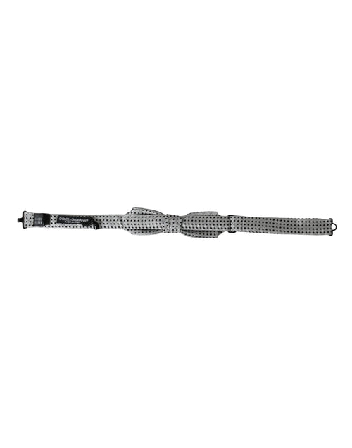 Dolce & Gabbana Gray Silk Polka Dot Adjustable Neck Men Papillon Bow Tie - ClickThatClicks 