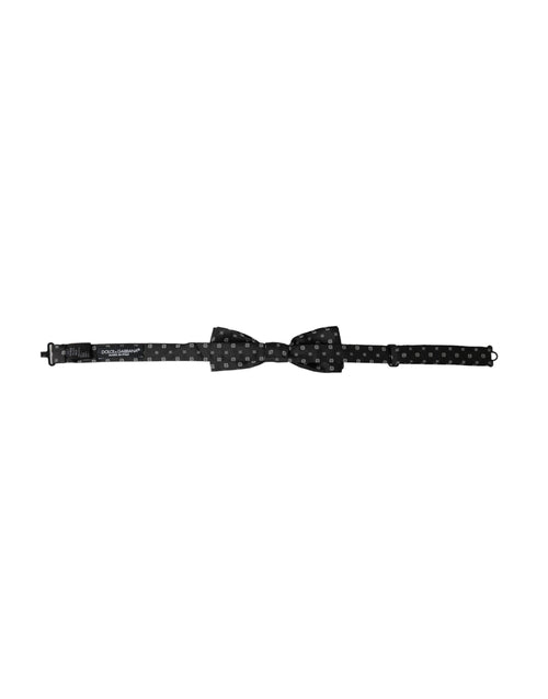 Dolce & Gabbana Black Silk Fantasy Adjustable Neck Men Papillon Bow Tie - ClickThatClicks 