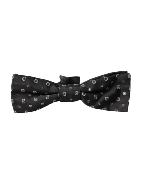 Dolce & Gabbana Black Silk Fantasy Adjustable Neck Men Papillon Bow Tie - ClickThatClicks 