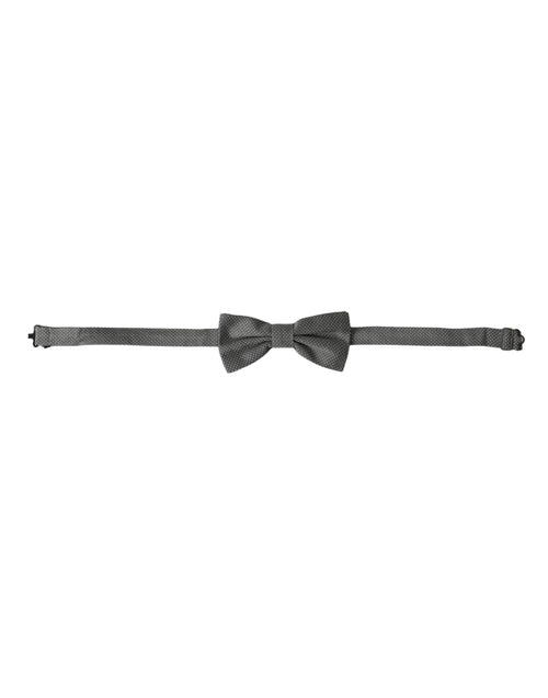 Dolce & Gabbana Gray Silk Patterned Adjustable Neck Men Bow Tie - ClickThatClicks 