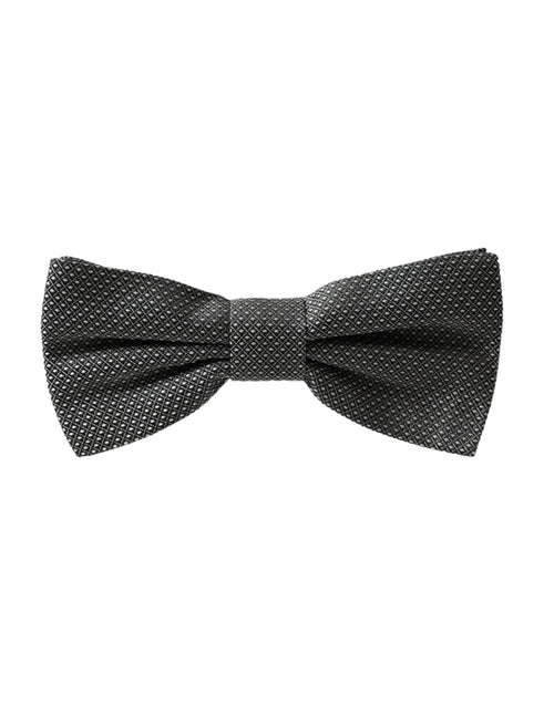 Dolce & Gabbana Gray Silk Patterned Adjustable Neck Men Bow Tie - ClickThatClicks 