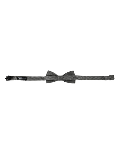 Dolce & Gabbana Gray Silk Patterned Adjustable Neck Men Bow Tie - ClickThatClicks 