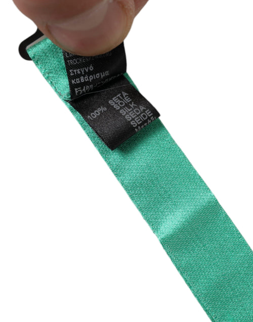 Dolce & Gabbana Mint Green Silk Adjustable Neck Men Bow Tie - ClickThatClicks 