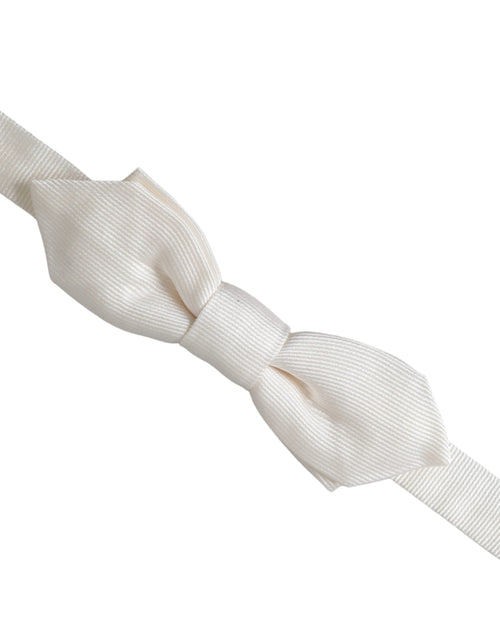 Dolce & Gabbana White Silk Adjustable Neck Men Papillon Bow Tie - ClickThatClicks 