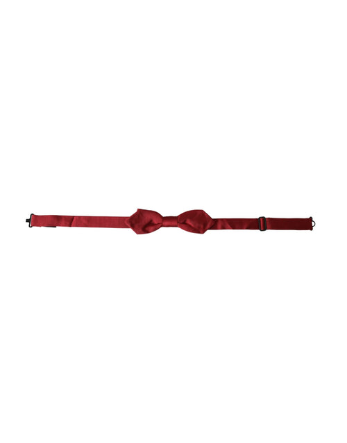 Dolce & Gabbana Red Silk Jacquard Adjustable Neck Men Bow Tie - ClickThatClicks 