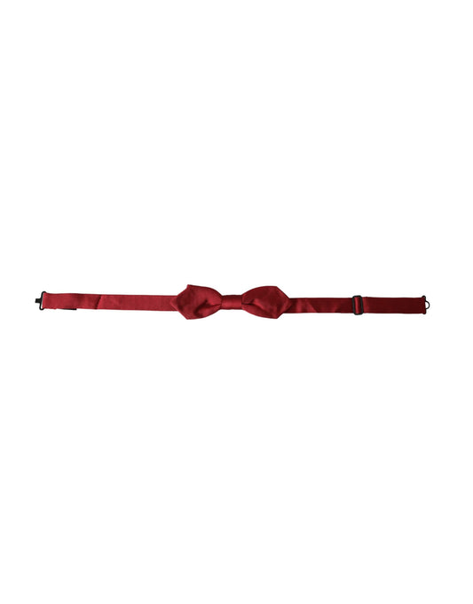 Dolce & Gabbana Red Silk Jacquard Adjustable Neck Men Bow Tie - ClickThatClicks 