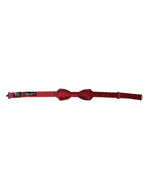 Dolce & Gabbana Red Silk Jacquard Adjustable Neck Men Bow Tie - ClickThatClicks 
