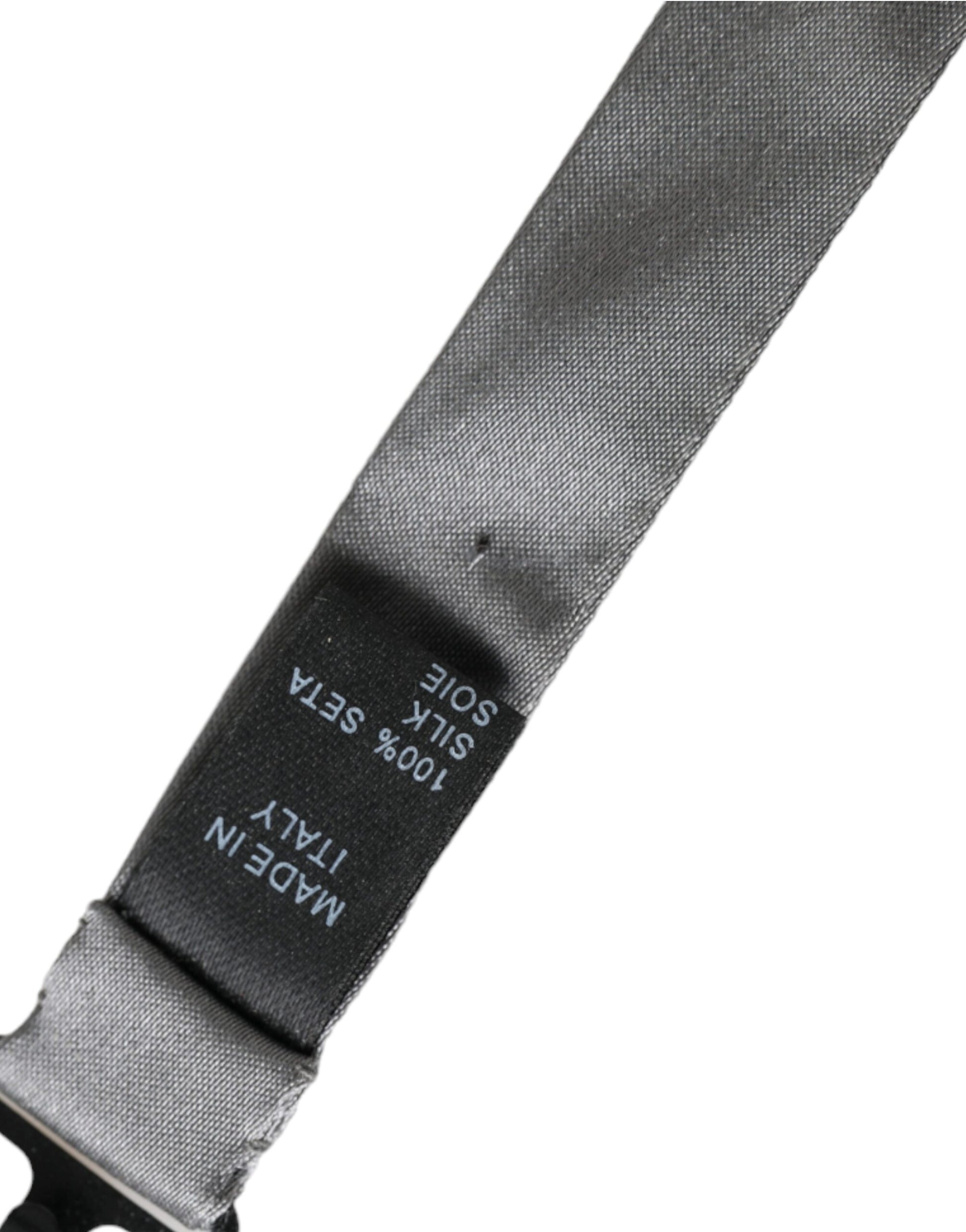 Dolce & Gabbana Gray Satin Silk Adjustable Neck Men Papillon Bow Tie - ClickThatClicks 