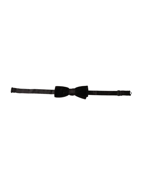 Dolce & Gabbana Black Velvet Cotton Adjustable Neck Men Bow Tie - ClickThatClicks 