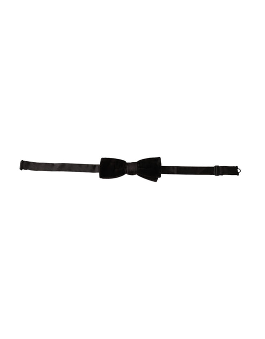 Dolce & Gabbana Black Velvet Cotton Adjustable Neck Men Bow Tie - ClickThatClicks 