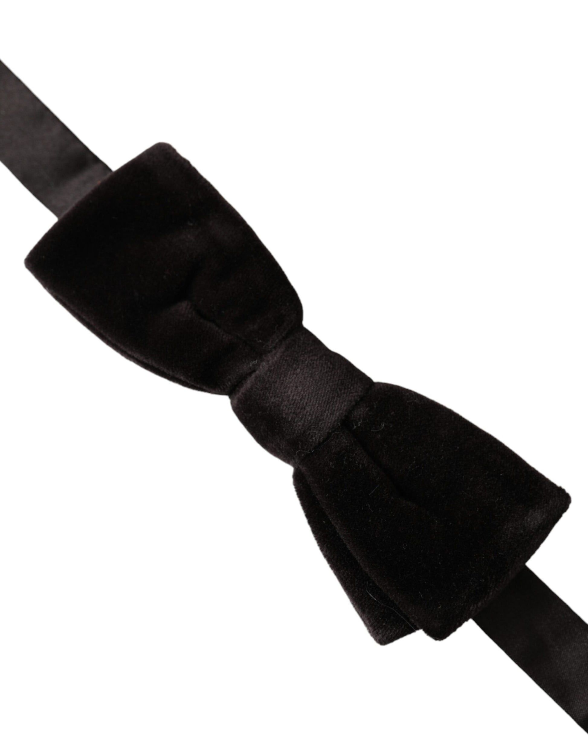Dolce & Gabbana Black Velvet Cotton Adjustable Neck Men Bow Tie - ClickThatClicks 