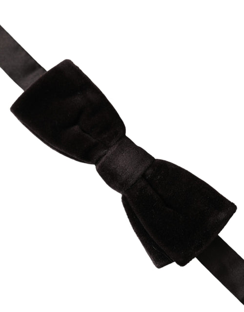 Dolce & Gabbana Black Velvet Cotton Adjustable Neck Men Bow Tie - ClickThatClicks 