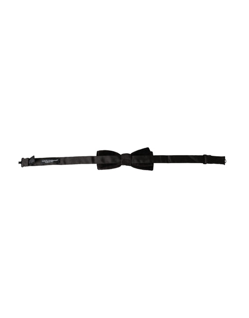 Dolce & Gabbana Black Velvet Cotton Adjustable Neck Men Bow Tie - ClickThatClicks 