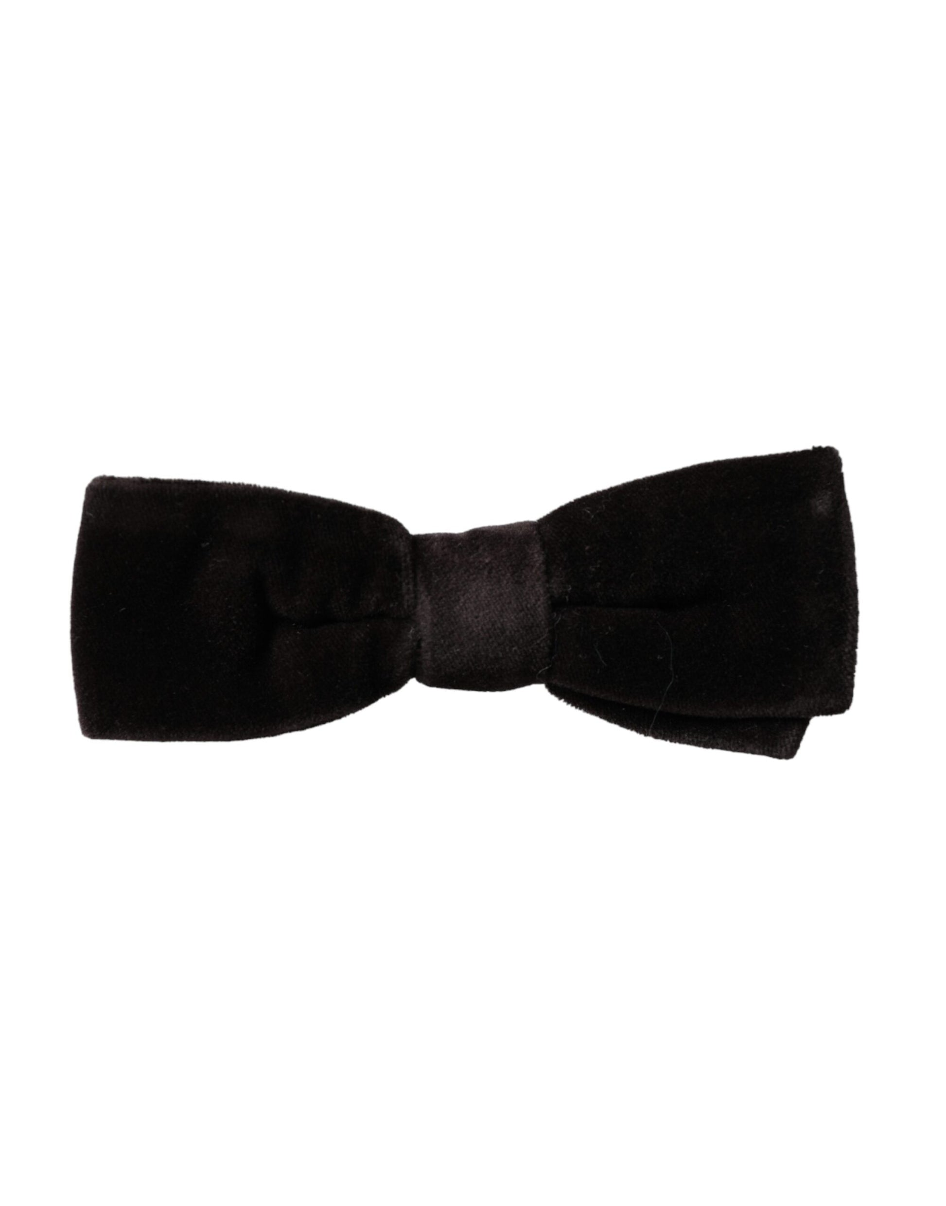 Dolce & Gabbana Black Velvet Cotton Adjustable Neck Men Bow Tie - ClickThatClicks 