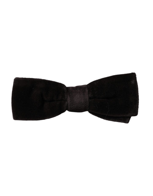 Dolce & Gabbana Black Velvet Cotton Adjustable Neck Men Bow Tie - ClickThatClicks 