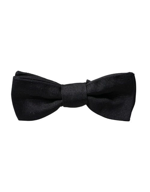 Dolce & Gabbana Black Silk Adjustable Neck Men Bow Tie - ClickThatClicks 