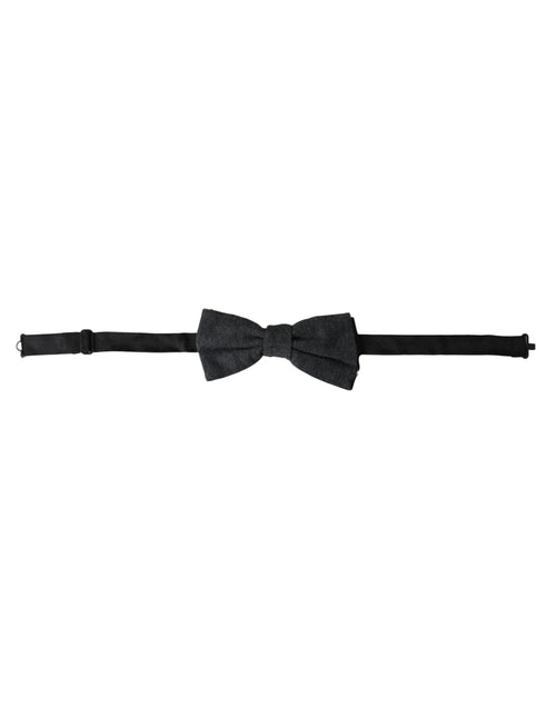 Dolce & Gabbana Dark Gray Silk Adjustable Neck Men Bow Tie - ClickThatClicks 