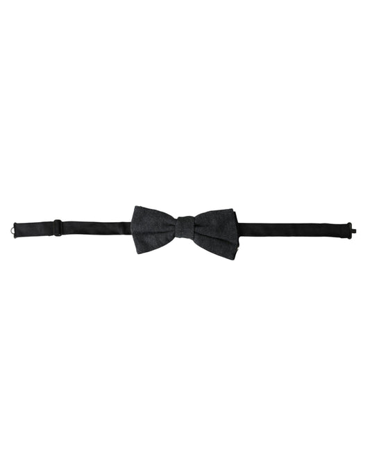 Dolce & Gabbana Dark Gray Silk Adjustable Neck Men Bow Tie - ClickThatClicks 