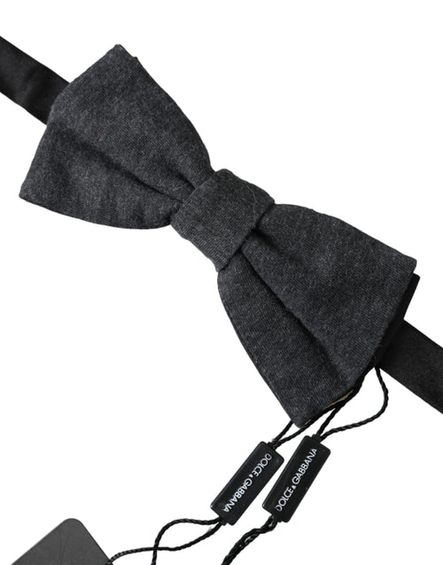 Dolce & Gabbana Dark Gray Silk Adjustable Neck Men Bow Tie - ClickThatClicks 